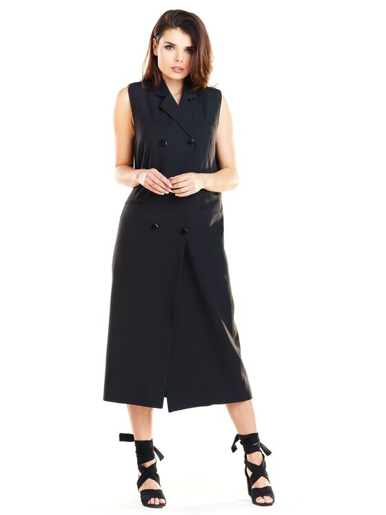 Awama Awama Kamizelka A279 Czarny Basic Fit