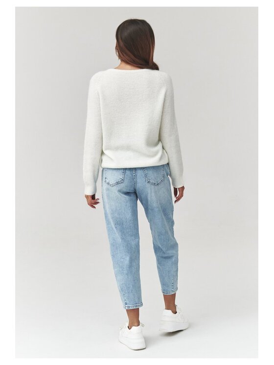 Makadamia Makadamia Sweter C40 Écru Loose Fit