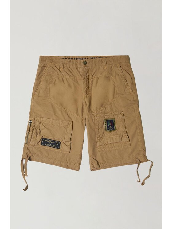 Aeronautica Militare Aeronautica Militare Bermuda Bermuda Anti-G in gabardina Marrone Regular Fit