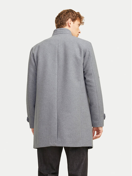 Jack&Jones Jack&Jones Vilnonis paltas Melton 12258672 Pilka Regular Fit