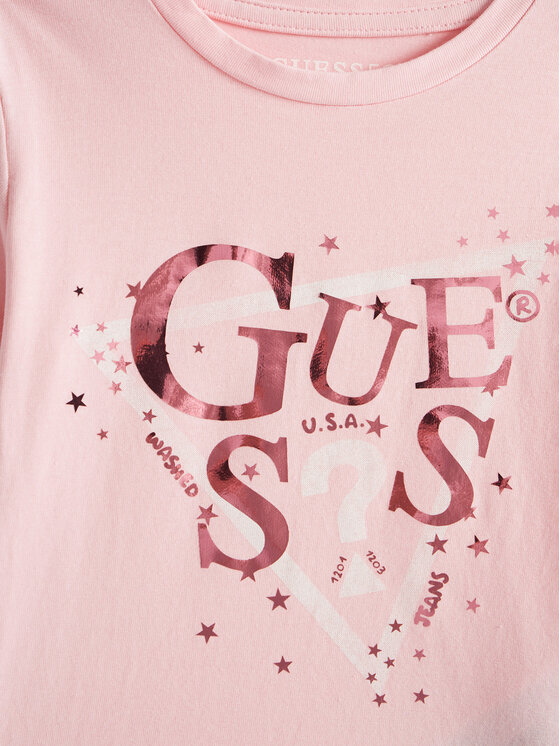 Guess Guess T-krekls K5RI00 K6YW4 Rozā Regular Fit