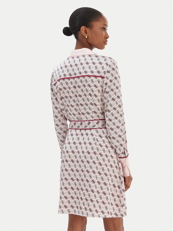 Guess Guess Sukienka koszulowa W6RK90 WF1T2 Różowy Regular Fit