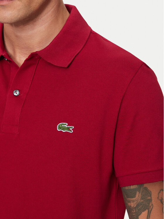 Lacoste Lacoste Polo majica PH4012 Bordo rdeča Slim Fit