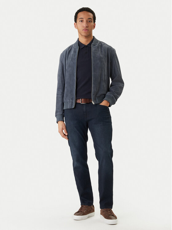 BOSS BOSS Кожено яке H-Muller 50543213 Син Regular Fit