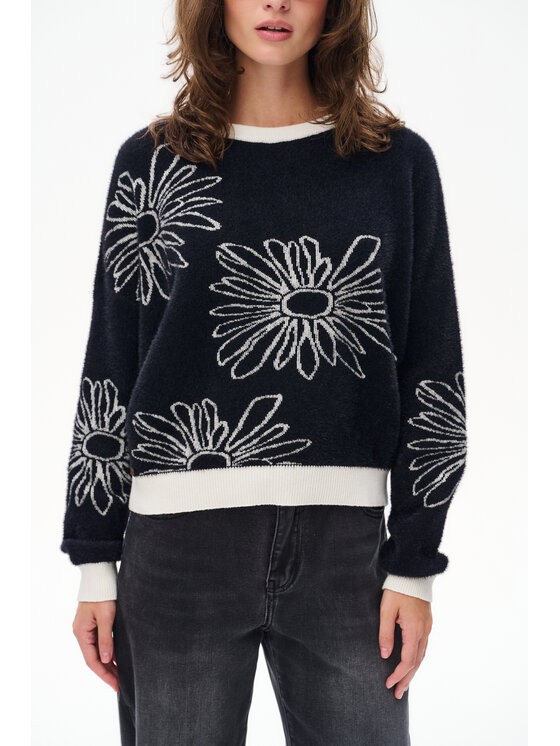 blue shadow blue shadow Sweter Taris Czarny Regular Fit