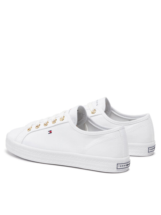 Tommy Hilfiger Tommy Hilfiger Sneakers aus Stoff Essential Nautical Sneaker FW0FW06512 Weiß
