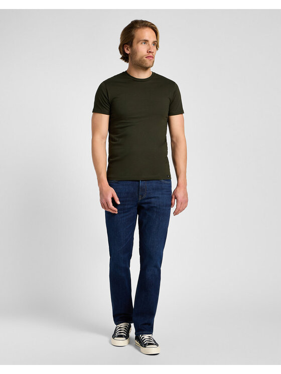 Lee Lee T-Shirt TWIN PACK CREW Brązowy Regular Fit