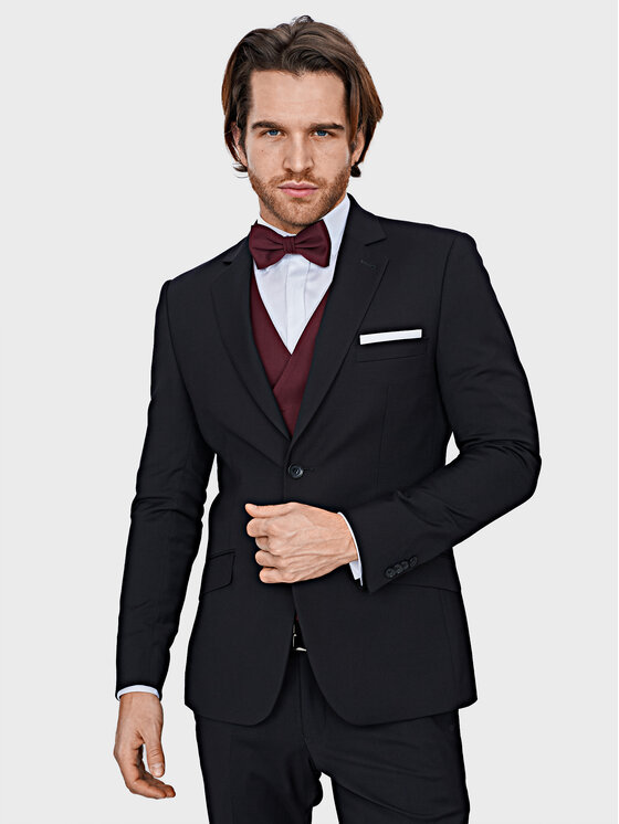 Evenemen Evenemen Garnitur Solid Czarny Slim Fit
