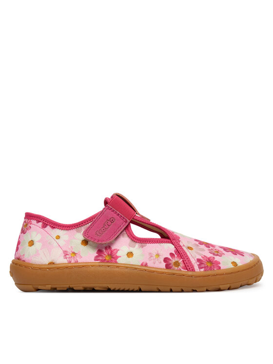 Froddo Papuci de casă Barefoot Canvas T-Bar G1700439-4 D Roz