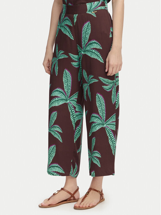 LOLA CASADEMUNT Pantaloni din material LS2614055 Maro Relaxed Fit