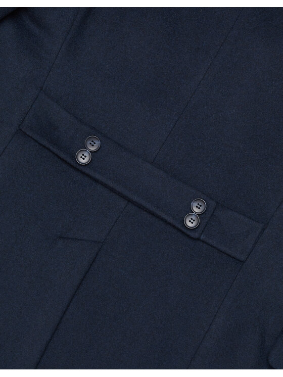 Borgio Borgio Płaszcz wełniany rizziconi Granatowy Slim Fit