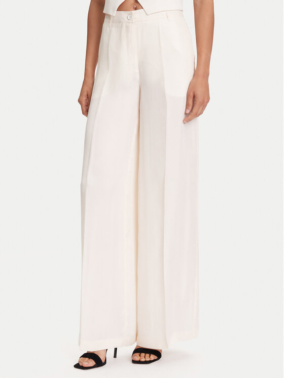 Guess Guess Bavlnené nohavice W5YB02 WH5N2 Écru Regular Fit