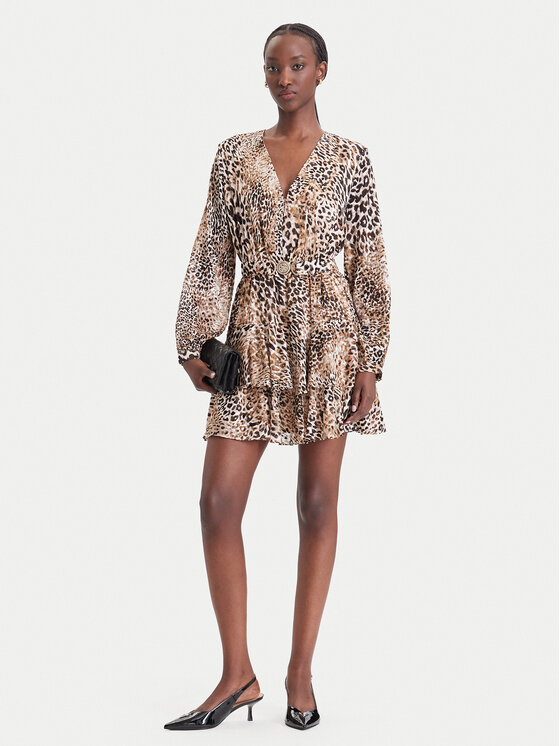 Guess Guess Ежедневна рокля W6BK42 W4225 Кафяв Slim Fit