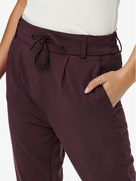 ONLY ONLY Spodnie materiałowe Poptrash 15115847 Bordowy Regular Fit
