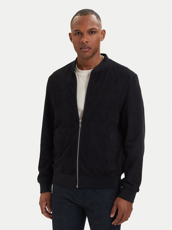 KARL LAGERFELD Geacă de piele 555011 562411 Bleumarin Regular Fit