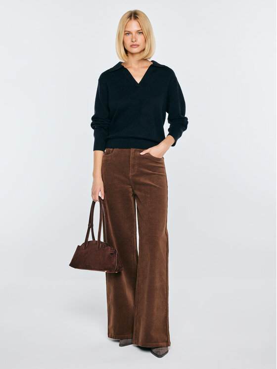 BIG STAR BIG STAR Sweter ELVIRA Granatowy Basic Fit