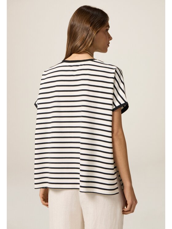 Oltre Oltre T-Shirt G373E000311N0Z3 Biały Over Fit