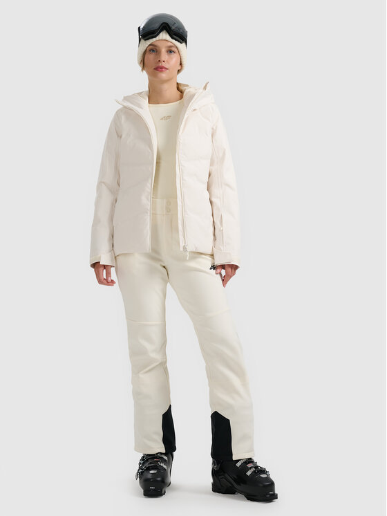 4F 4F Kurtka narciarska SKIWEAR Kremowy Regular Fit