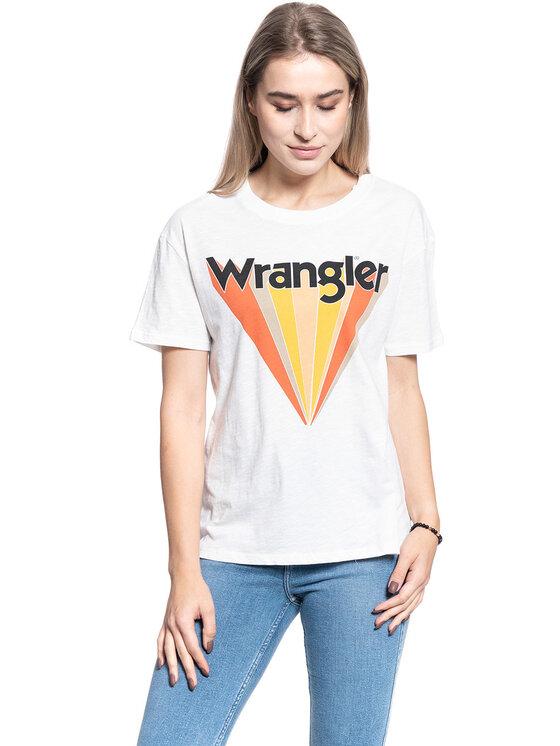 Wrangler Wrangler T-shirt BOYFRIEND TEE Bianco Regular Fit