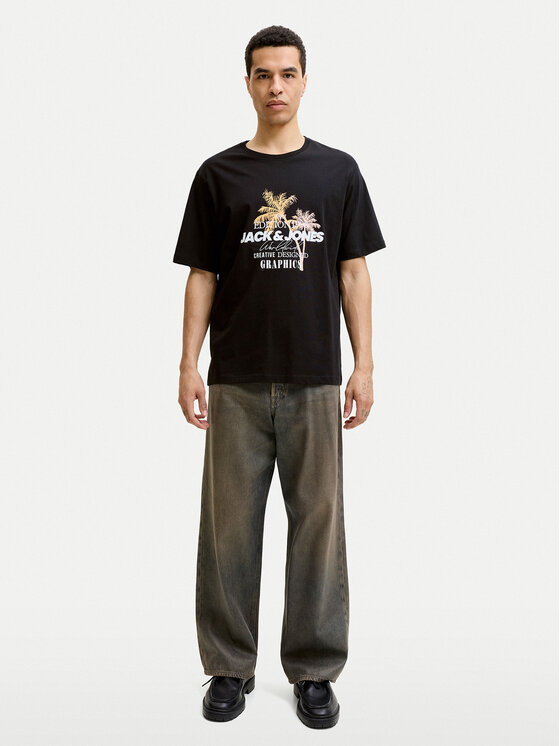 Jack & Jones Jack & Jones Póló Gradient Print 12288094 Fekete Regular Fit