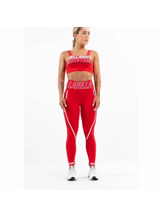 Legginsy LaBellaMafia, Rozmiar XS, Czerwone, LABELLAMAFIA LEGGING ESSENTIALS RED