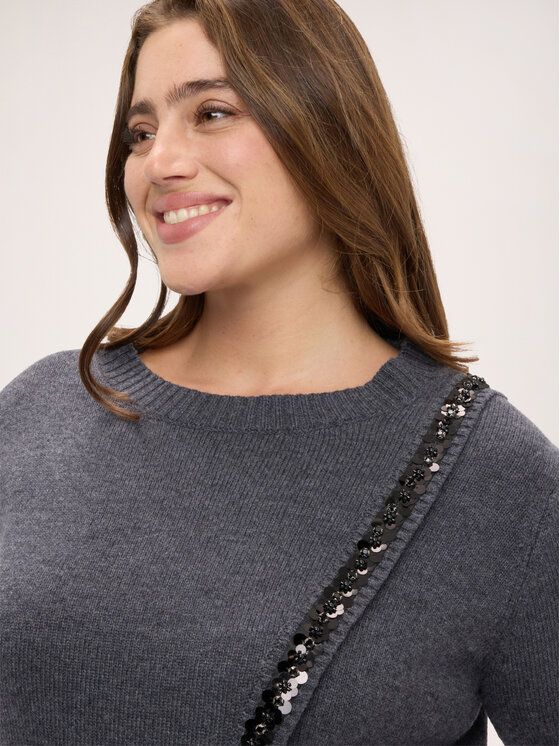 Fiorella Rubino Fiorella Rubino Sweter M582L008880N023 Szary Regular Fit