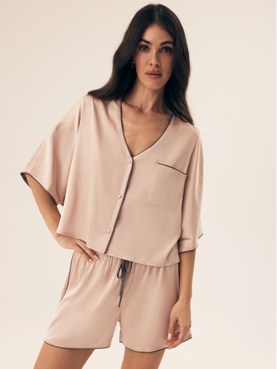 Esotiq Esotiq Piżama 43346 Różowy Regular Fit