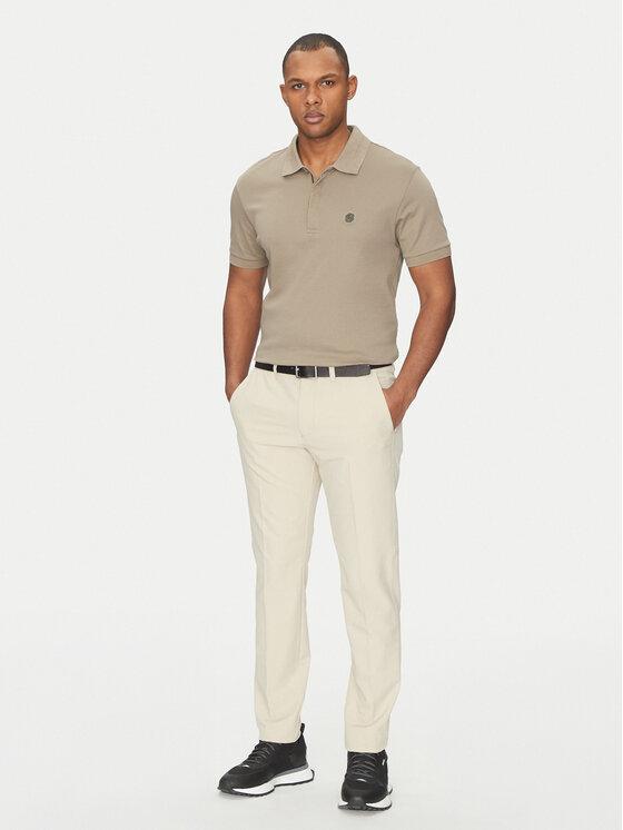 BOSS BOSS Тениска с яка и копчета Paddy TL 50533273 Бежов Regular Fit