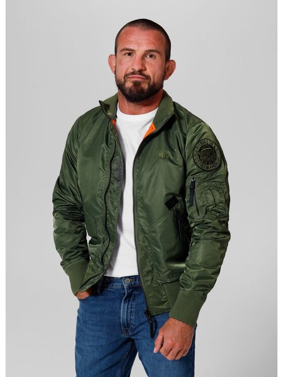 PITBULL PITBULL Kurtka przejściowa Kurtka Zielony Regular Fit