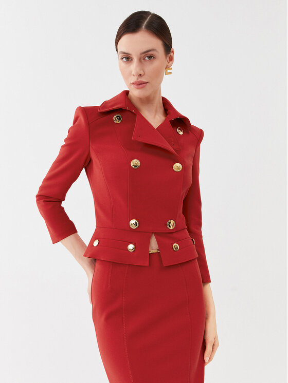 Elisabetta Franchi Giacca da abito GI 066 36E2 V580 Rosso Regular Fit Modivo