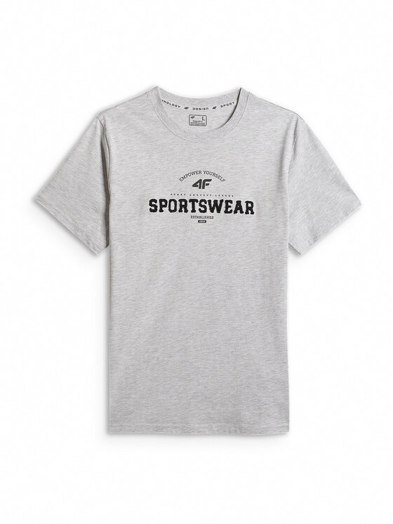 4F 4F T-Shirt SPORTS CLUB Szary jasny Regular Fit