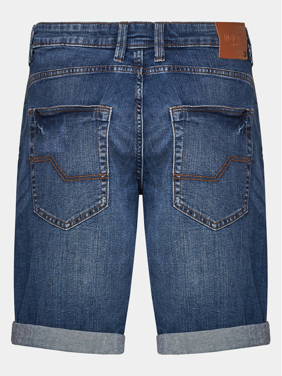 INDICODE INDICODE Džínsové šortky Kaden Holes 70-104 Modrá Regular Fit