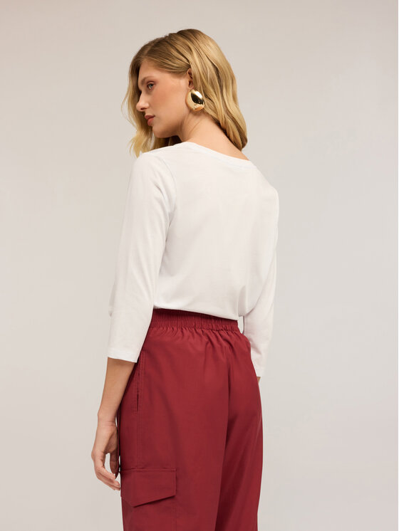 Motivi Motivi T-shirt G064W703440N011 Bianco Regular Fit