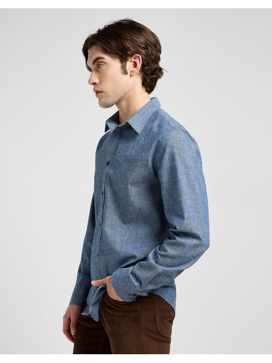 Lee Lee Camicia PATCH SHIRT Blu Regular Fit