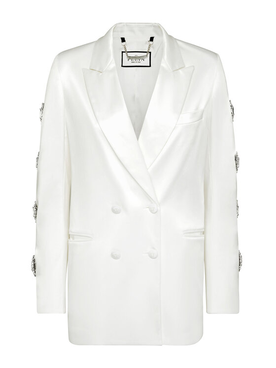PHILIPP PLEIN PHILIPP PLEIN Marynarka 15729 Biały Loose Fit