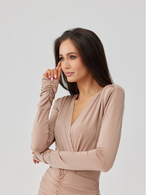 Roco Fashion Roco Fashion Abito da sera Ariella Beige Slim Fit