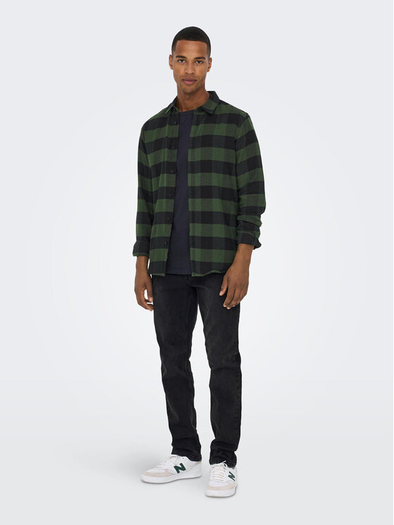 Only & Sons Only & Sons Hemd Gudmund 22007112 Grün Slim Fit