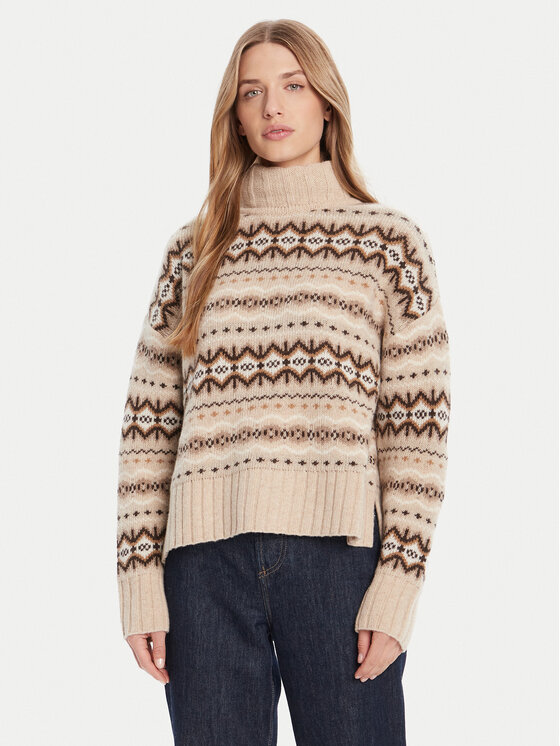 Barbour Bluză cu gât Helen LKN1560GY15 Bej Oversize