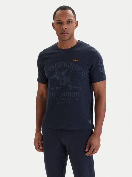 Aeronautica Militare Aeronautica Militare Tricou 261TS2525UJ00686 Bleumarin Regular Fit