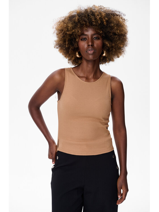 blue shadow blue shadow Top Texo Beżowy Regular Fit