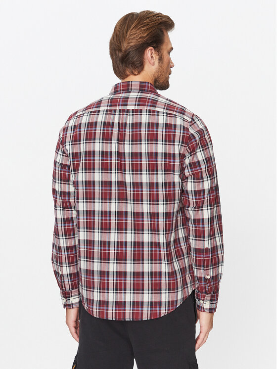 Lee Lee Koszula 112341759 Bordowy Regular Fit