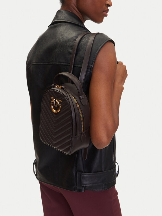 PINKO PINKO Ruksak Love Click Mini Backpack PE 25 PLTT 103614 A1J2 Hnedá