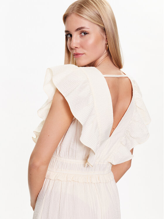 Gina Tricot Gina Tricot Rochie de vară Ruffle dress 20443 Écru Regular Fit