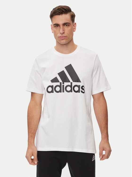 adidas adidas Tričko Essentials Single Jersey Big Logo T-Shirt IC9349 Biela Regular Fit