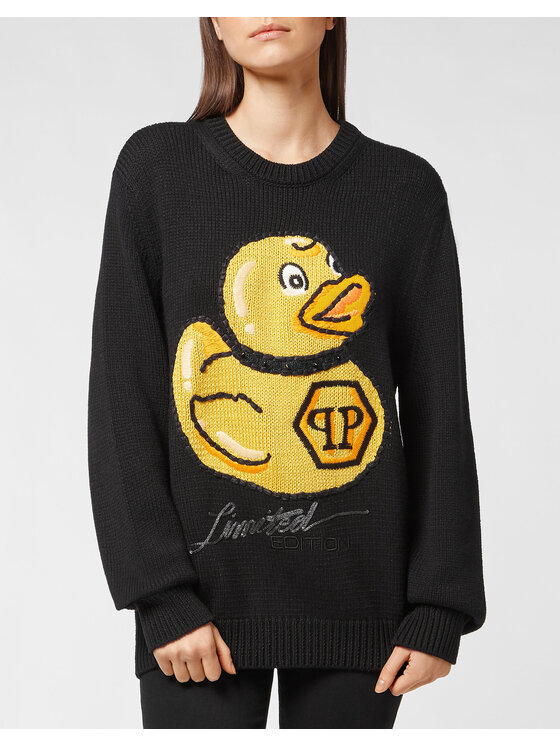 PHILIPP PLEIN PHILIPP PLEIN Sweter 5009 Czarny Regular Fit