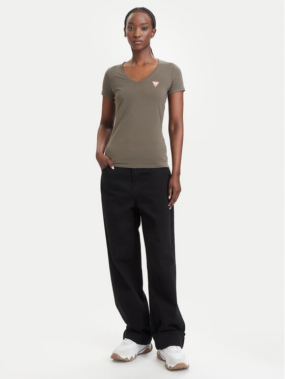 Guess Guess Póló W2YI45 J1314 Khaki Slim Fit