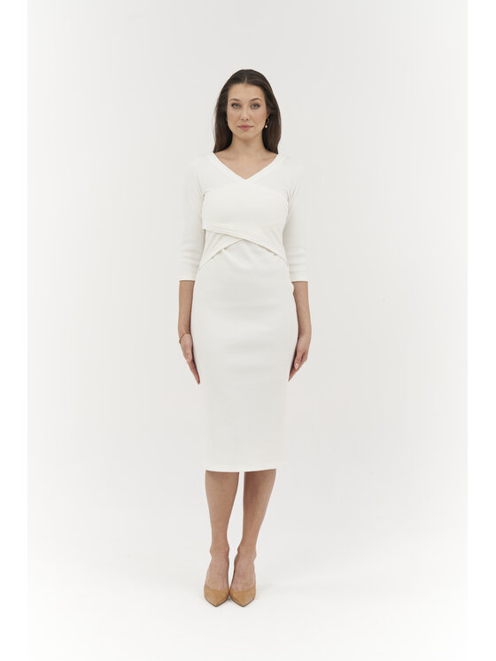 Ciepielewska Ciepielewska Sukienka codzienna ANGELA Biały Flattering Fit