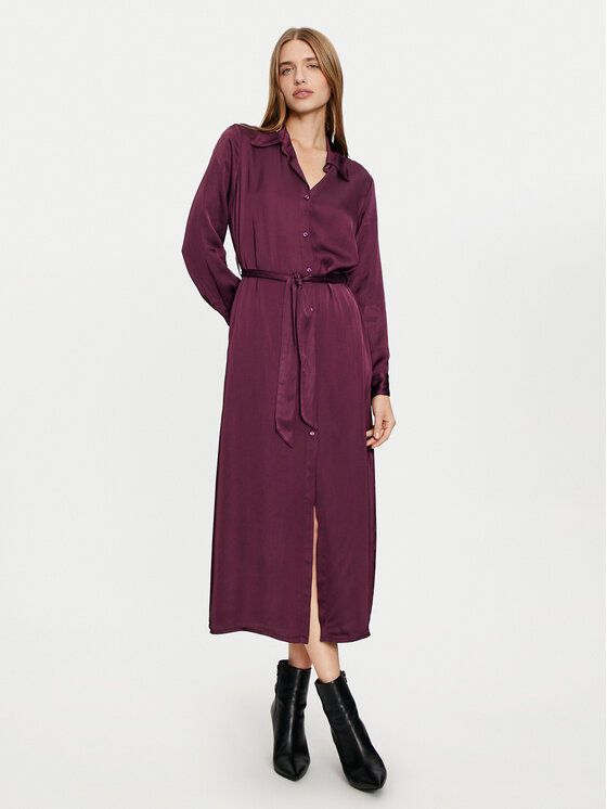 Haveone Haveone Rochie tip cămașă AWG-M017 Violet Regular Fit