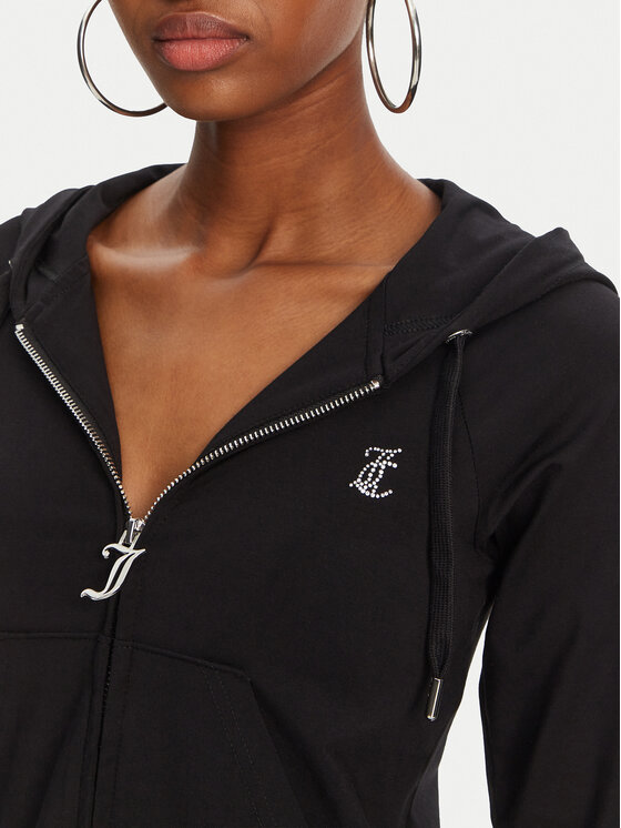 Juicy Couture Juicy Couture Світшот Ola JCWAS125310 Чорний Slim Fit