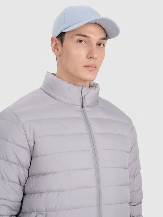 4F 4F Kurtka puchowa MIDSHOP TEXTILE Szary Regular Fit